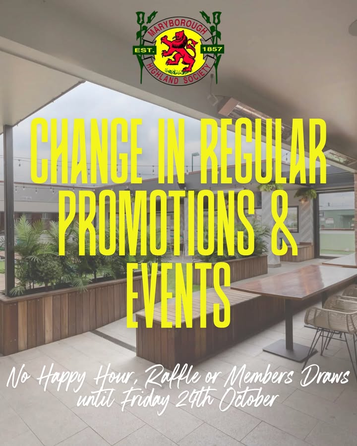 Featured image for “No Happy Hour, Raffle, or Members Draws: Important Update from Maryborough Highland Society”