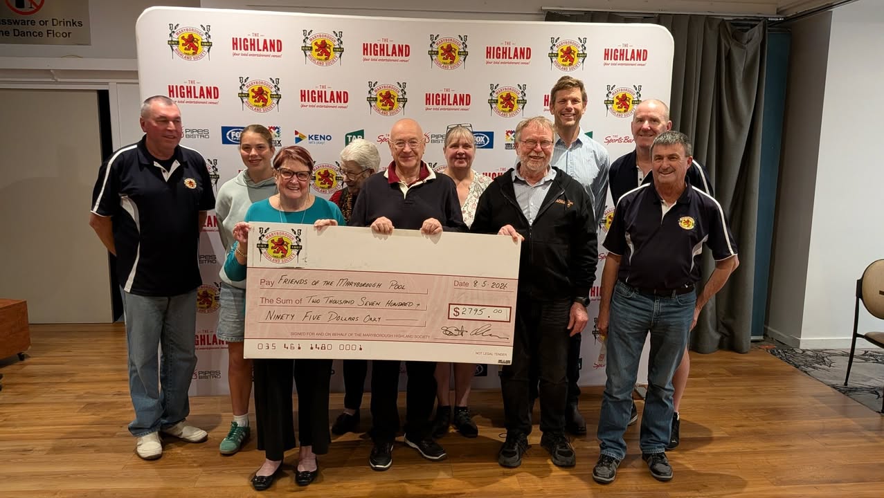 Featured image for “Maryborough Highland Society Raises $2,795 for Friends of the Maryborough Outdoor Pool”