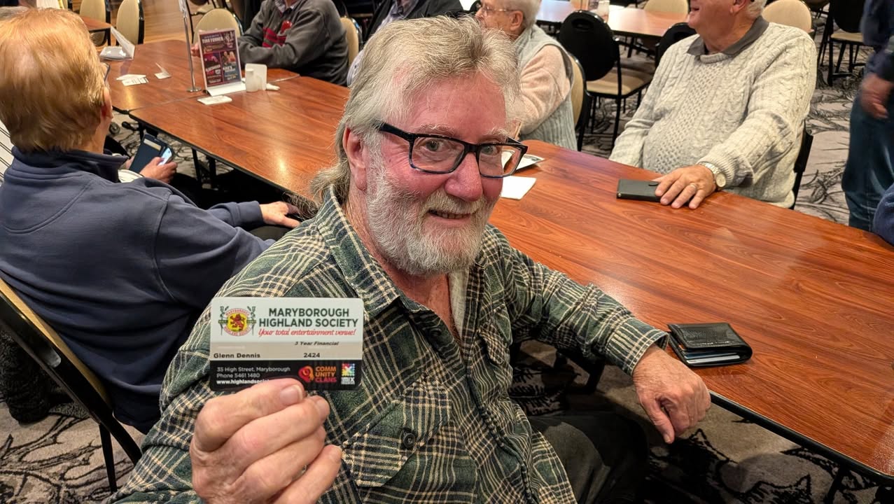 Featured image for “Members Draw Winner Glenn Dennis Takes Home $4400 at Maryborough Highland Society”