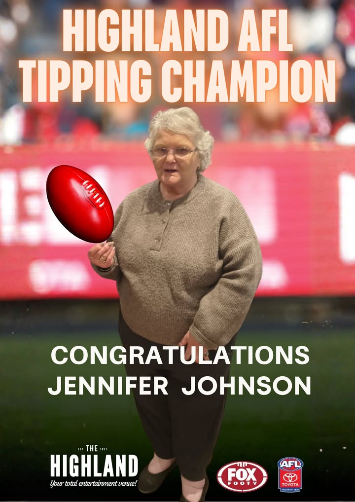 Featured image for “2026 Highland AFL Tipping Champion Jennifer Johnson”