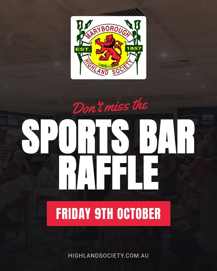 Featured image for “Sports Bar Raffle & Happy Hour at Maryborough Highland Society”