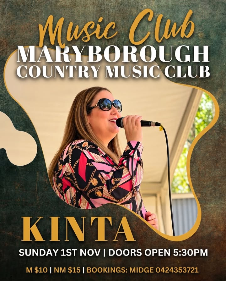Featured image for “Kinta Live at Maryborough Country Music Club This Sunday”
